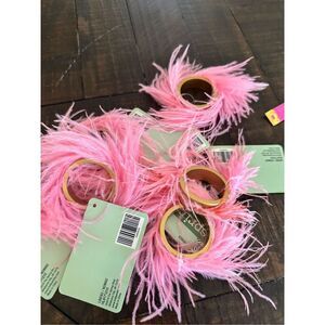 Pink and Gold Flamingo Set of 6 Party Napkin Rings